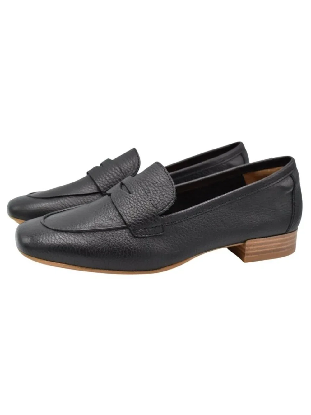 Sofft Womens Size 8 Elinor Moc Toe Black Leather‎ Slip On Shoes Penny Loafers